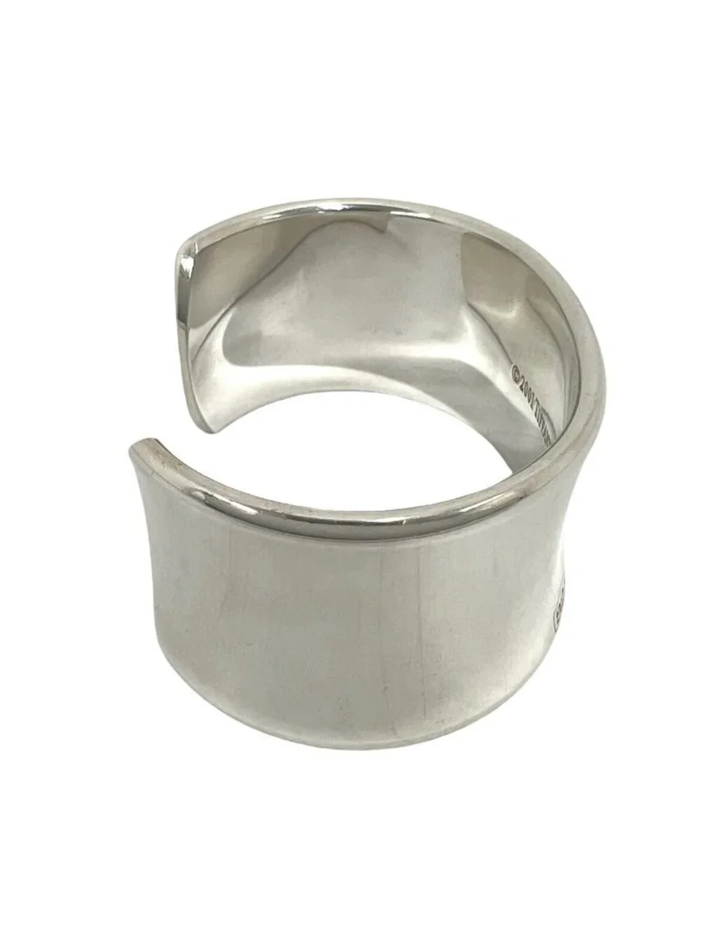 Tiffany & Co Vintage Wide Cuff Bangle 925 Sterling Silver Bracelet